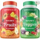 Fruit & Vegetable Supplement - 90 Fruit and 90 Vegetarian Capsules - Supports energy levels, high in lycopene, vitamins and minerals